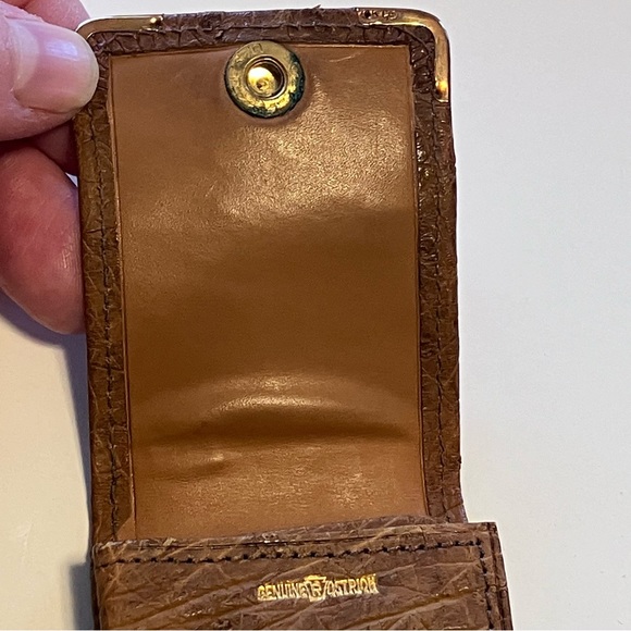 Antique Ostrich Leather Bill Holder in original box with Keystone Bill - Picture 5 of 16